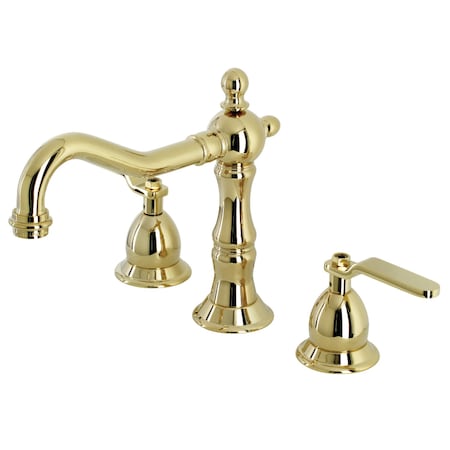 Kingston Brass KS1972KL Widespread Bathroom Faucet with Brass Pop-Up, Polished Brass KS1972KL